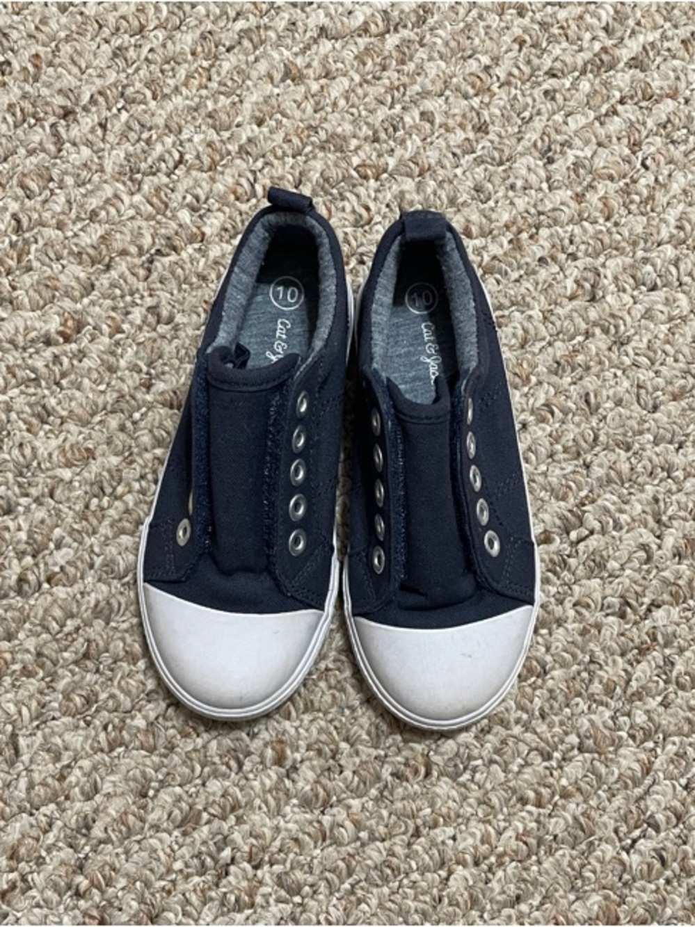 Cat & Jack Navy Slip-On Kids Sneakers with White Toe